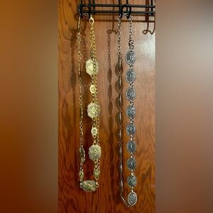 Gold and Silver Chain Belt Set